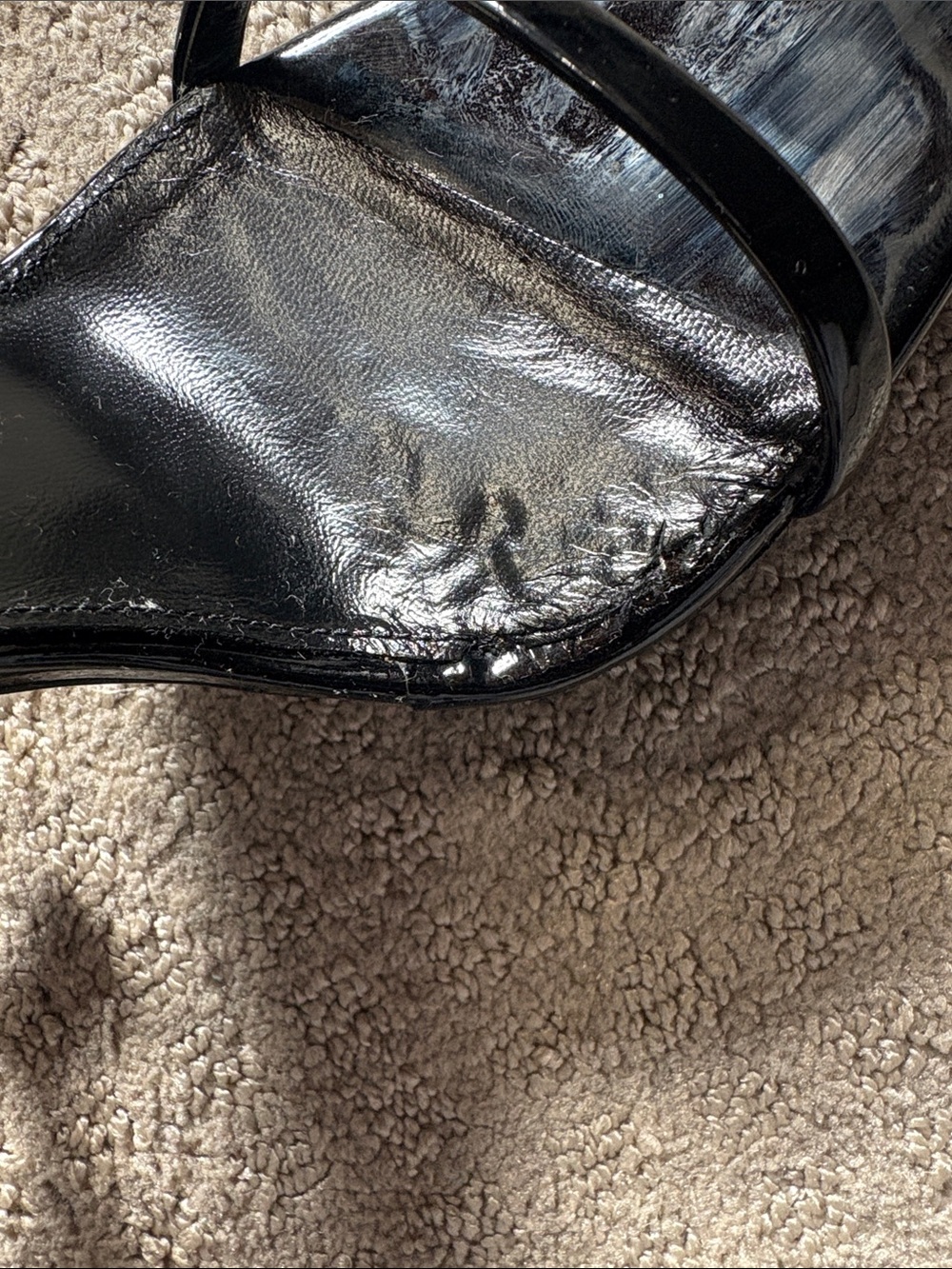 Saint Laurent YSL Black Patent Leather Ankle-Strap Heels - Picture 5 of 8